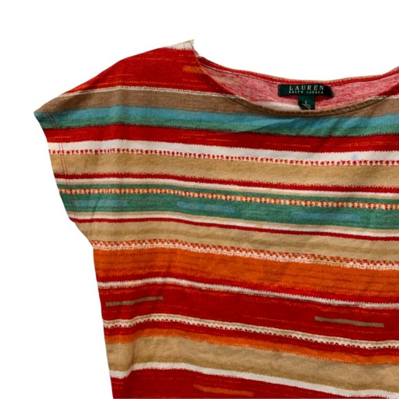 Lauren Ralph Lauren Desert Stripe Boxy T size Small - Picture 3 of 5